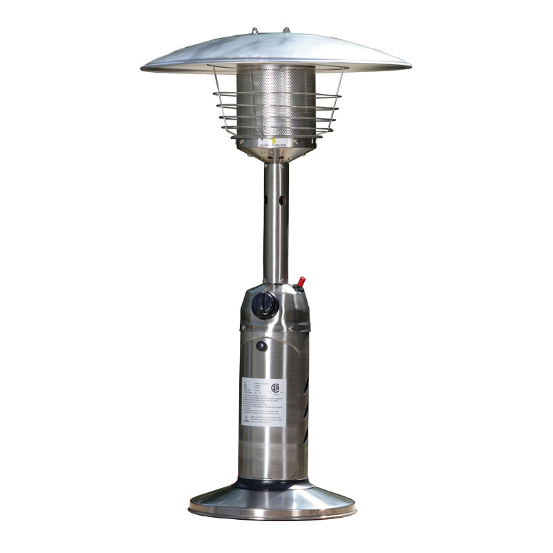 Stainless Steel Tabletop Propane Patio Heater with Auto Shutoff