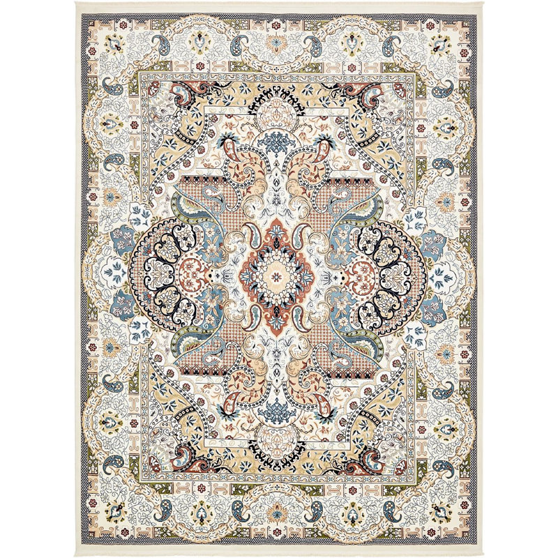 Tapis à motif oriental gris / brun clair Kelayeh, Rectangle 8 pi x 10 pi