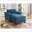 Chaise longue surdimensionnée de 51 pouces avec repose-pieds et rangement, revêtue de chenille douce pour un confort ultime