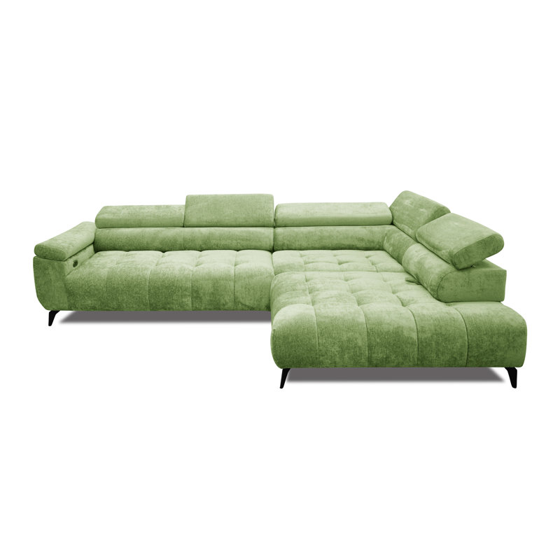 Temecia 3 Seater Corner Sofa , Right Hand Facing, Green