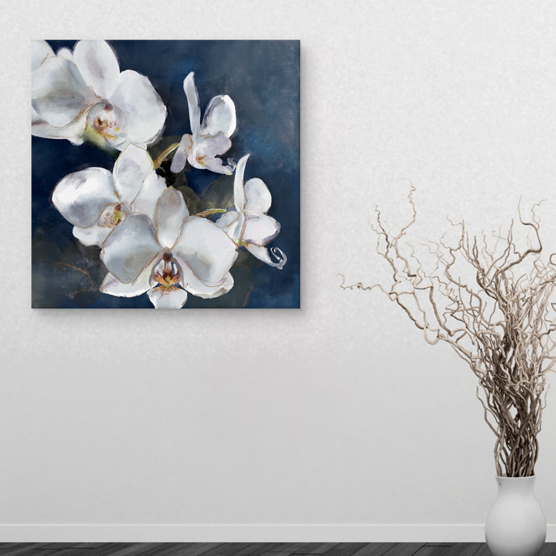 " Orchid on Navy " Graphic Art Print