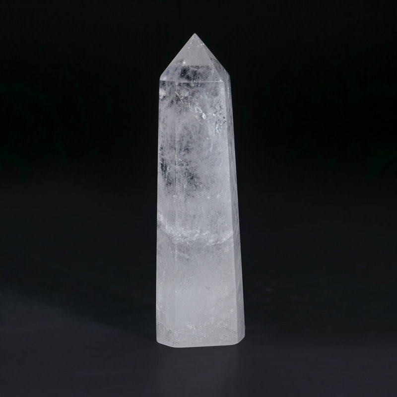 Véritable pointe de quartz transparent poli du Brésil (0,76 lb)