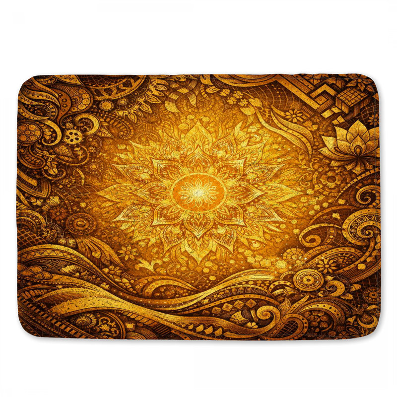 Tapis de bain complexe Golden Mandala, 34in W x 21in L