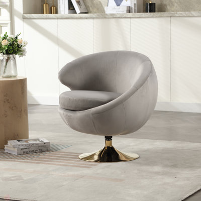 Chaises d'appoint pivotantes à 360 degrés, fauteuils ronds avec fauteuil rembourré large en tissu moelleux pour le salon, la chambre à coucher, le bureau et les salles d'attente