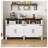 Kylith 59'' Farmhouse 4-Door Sideboard Buffet With Power Outlets & USB Ports And Open Shelf-2082452185