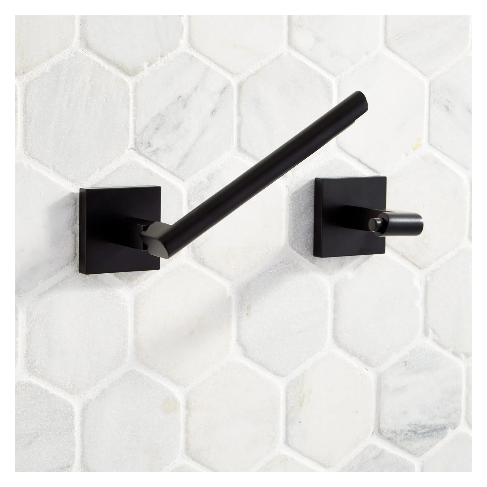 Hibiscus Wall Mount Toilet Paper Holder, Matte Black