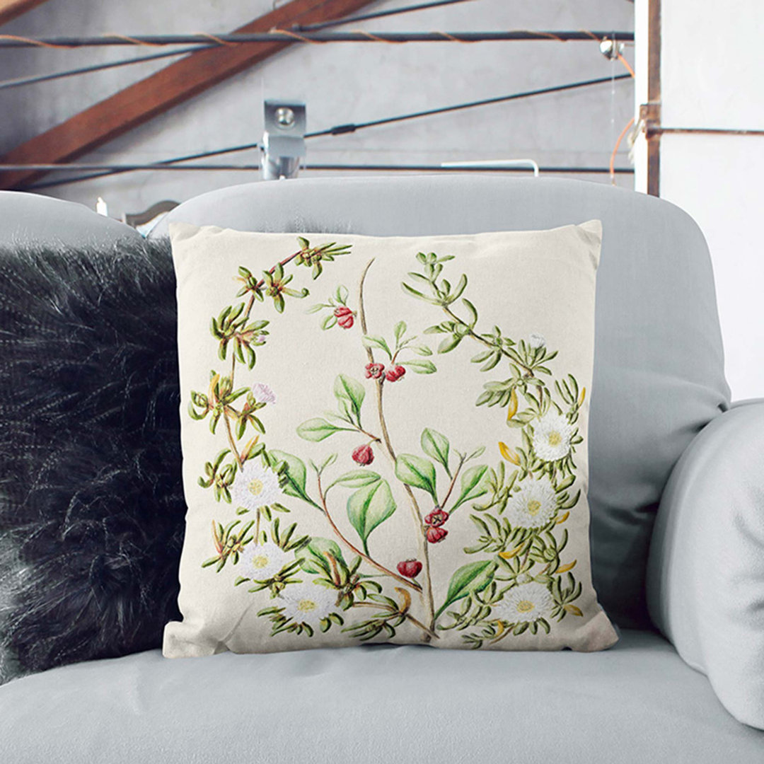 Daisy Brachyglottis Flowers by Sarah Featon Cushion with Filling