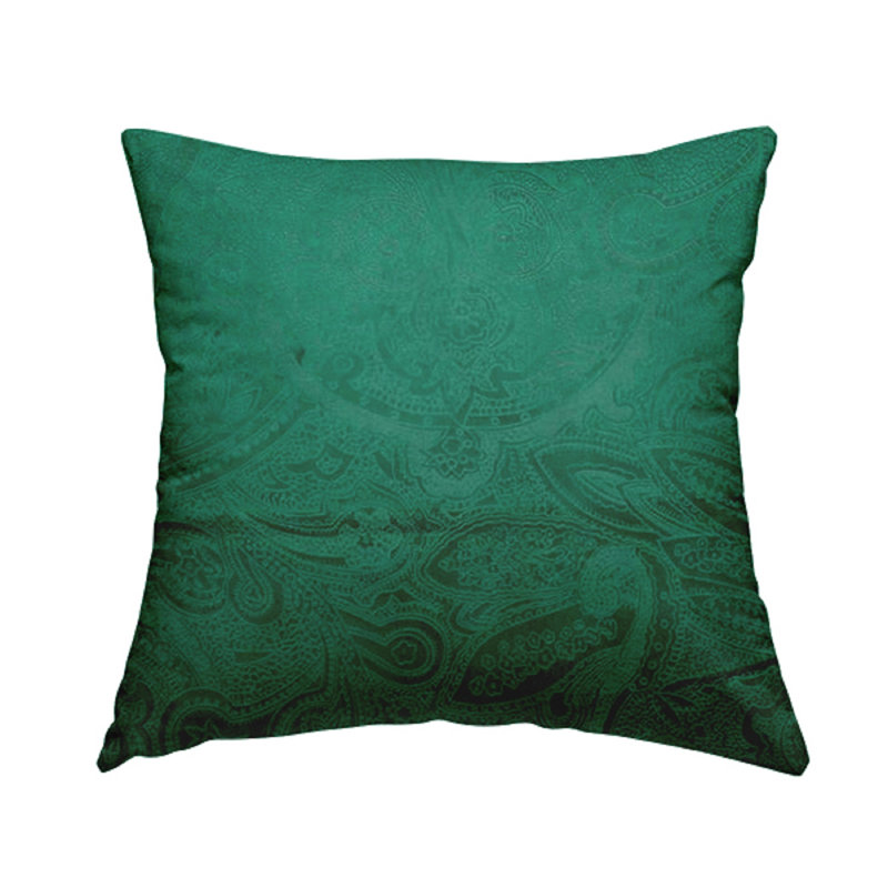 Bazile Paisley Rectangular Cushion, Forest Green