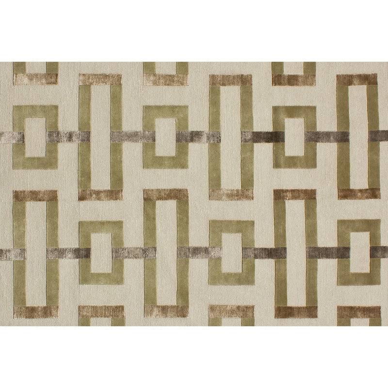 Geometric Area Rug in Cashmere, Rectangle 6' x 9'