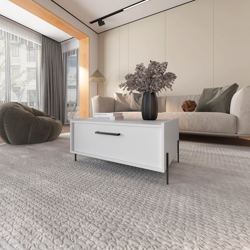 Table basse avec porte rabattable, H 15,72 po x L 33,04 po x l 22,42 po