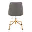 Chaise de bureau contemporaine réglable avec roulettes en métal et similicuir gris-2041417974