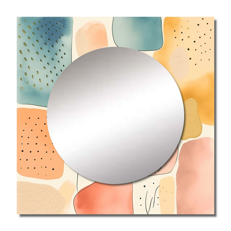 Nadarius - Grand miroir carré géométrique moderne pour décoration murale, 29 po x 29 po
