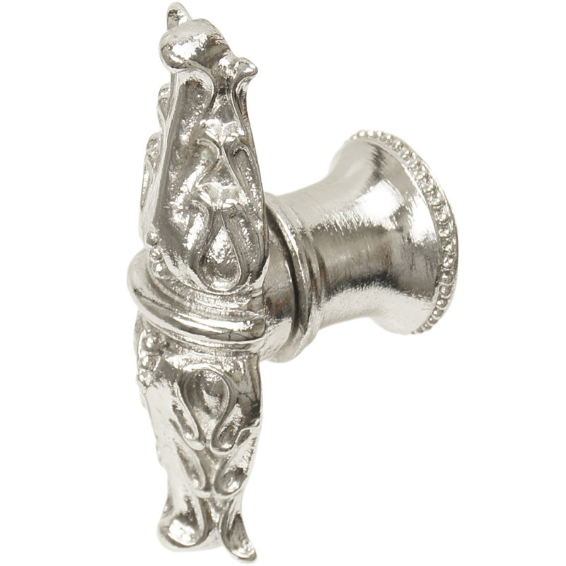 Acanthus leaves large knob with flared foot Romanesque stylein Soft Gold, Chrome