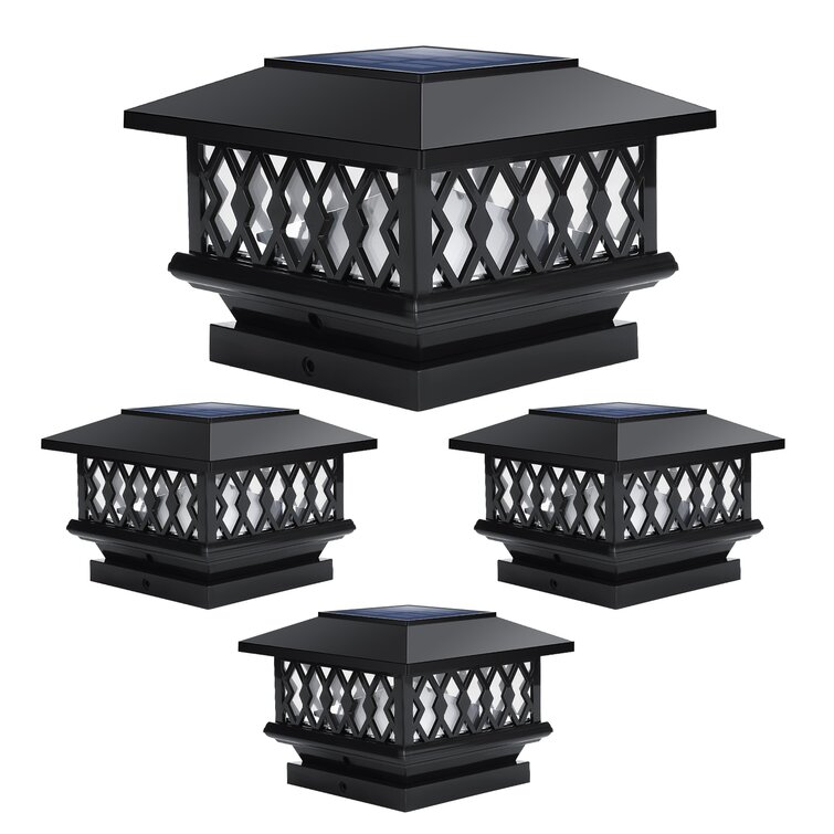 iGlow 12 Pack White Outdoor Garden x Solar SMD LED Post Deck Cap Square - 1