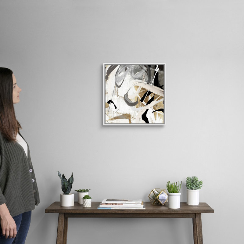 " Tangled I " Painting Print, Floater Framed Canvas, Natural, 25.25" H x 25.25" W