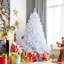 Arbre de Noël artificiel en PVC avec extrémités de branches irisées et base en métal, blanc-1544893930