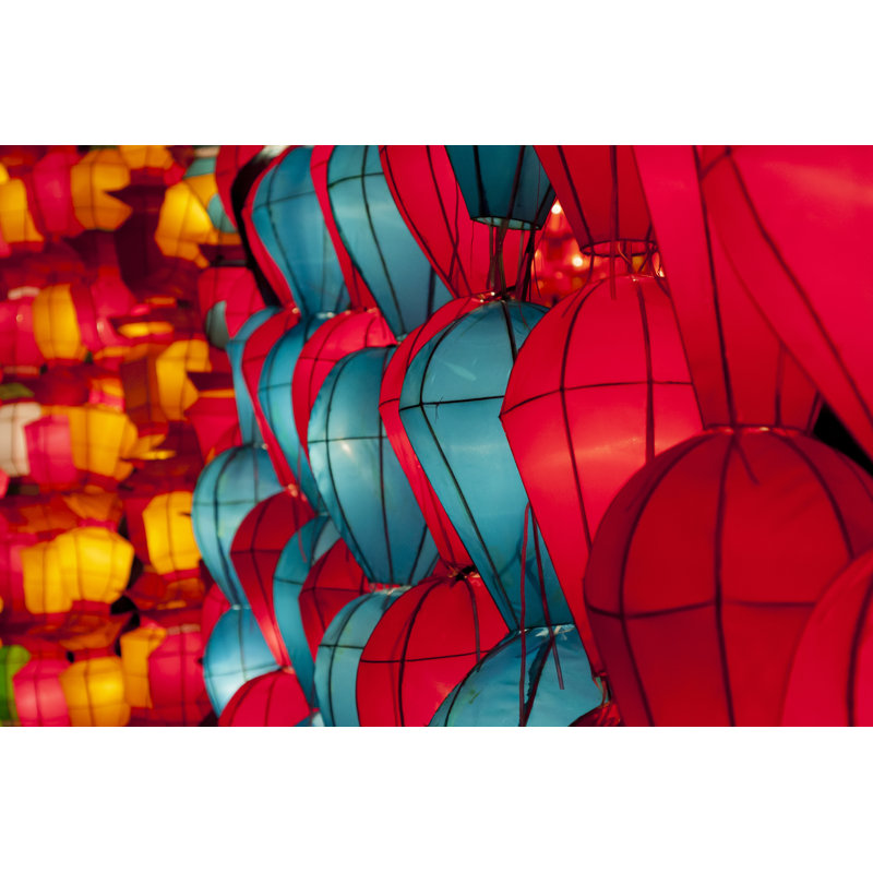 Korea Lanterns - Wrapped Canvas Print, 30cm H x 46cm W x 3.8cm D
