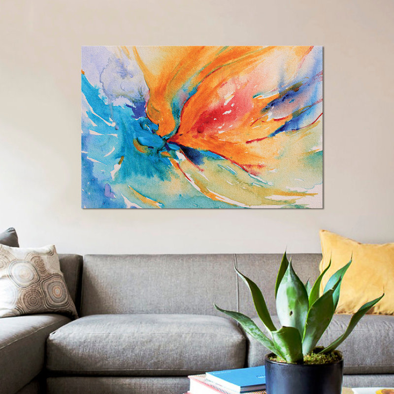 «Happiness», reproduction sur toile, H 18 po x l 26 po x P 1,5 po, Toile tendue, Pas de tapis