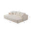 Canapé d'angle modulaire beige avec méridienne, canapé cinq places à assise profonde, aucun assemblage requis, mobilier de salon en tissu moelleux