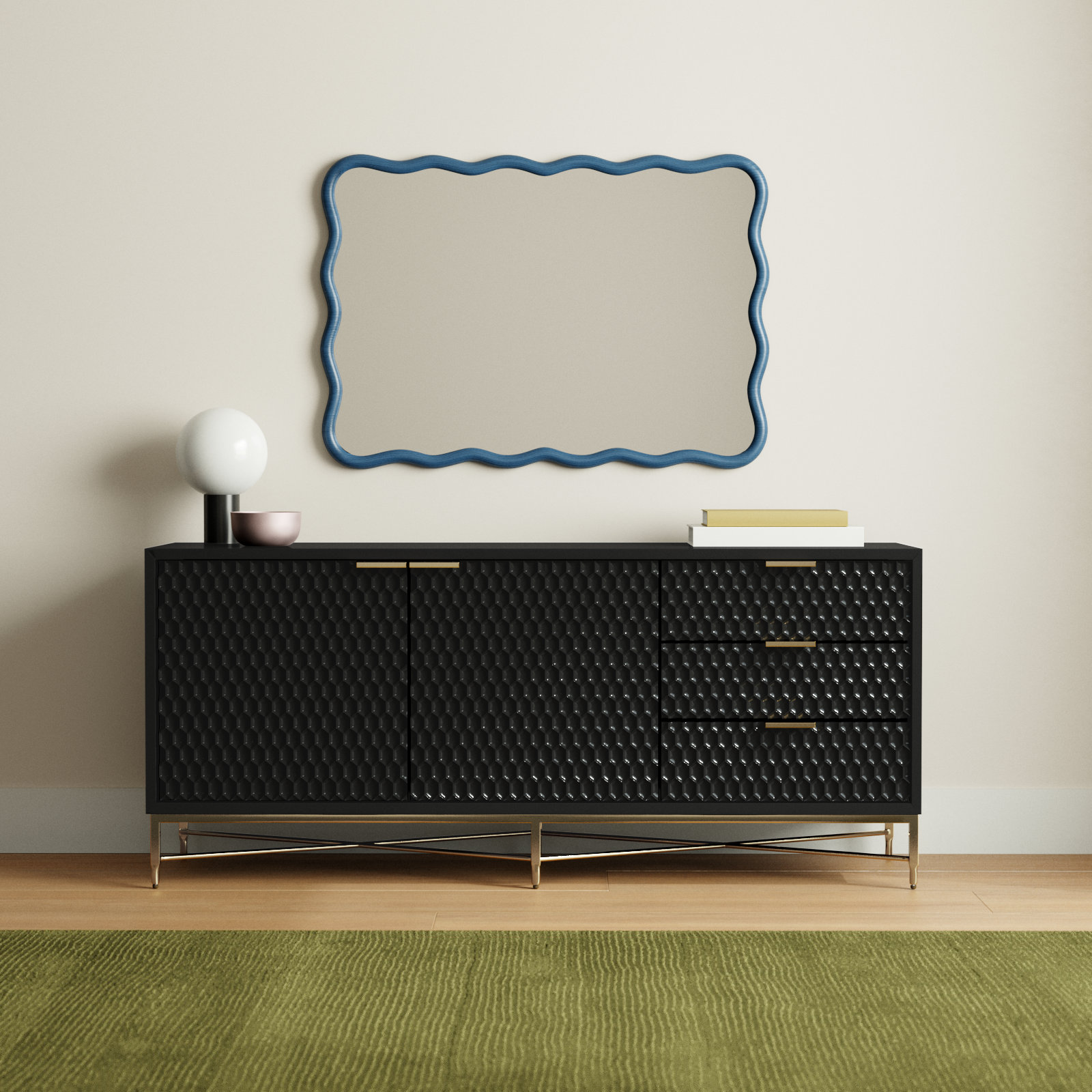 Capra 64" Mahogany TV Stand, Black