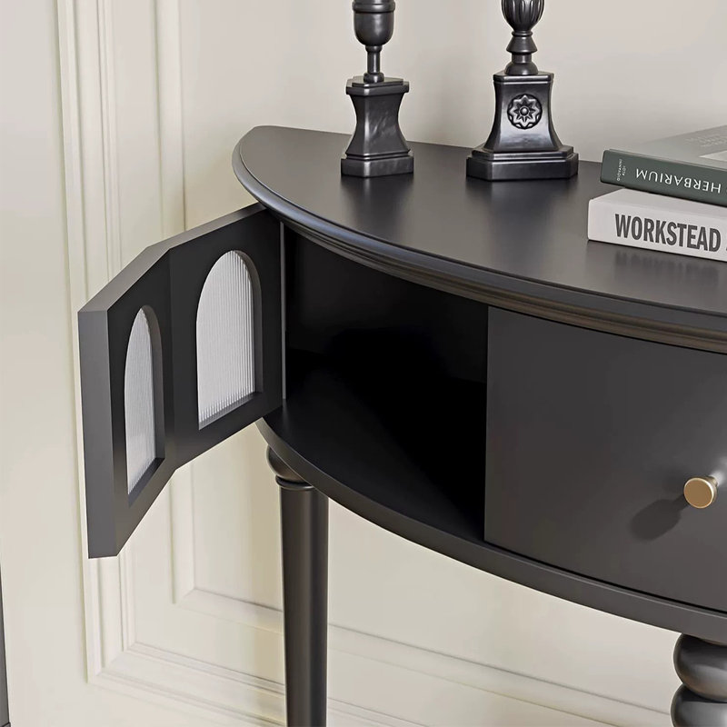 Modern Minimalist Console Table, 34.65" H x 47.24" W x 15.75" D, Black