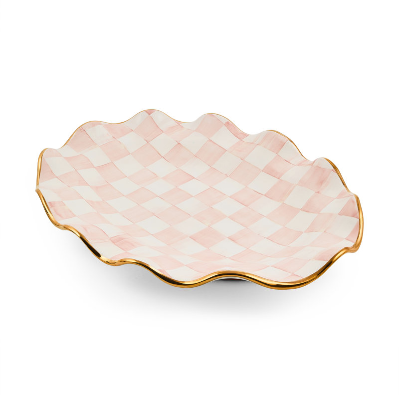 Rosy Check Ceramic Large Serving Platter