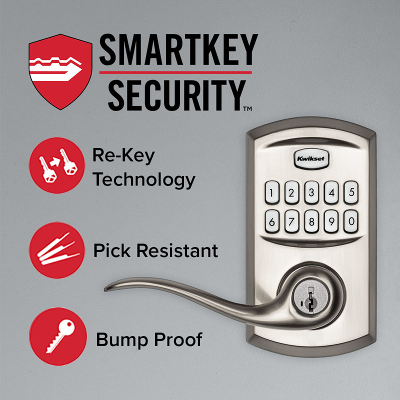 Venetian Bronze Electronic Keypad Entry Lever with SmartKey