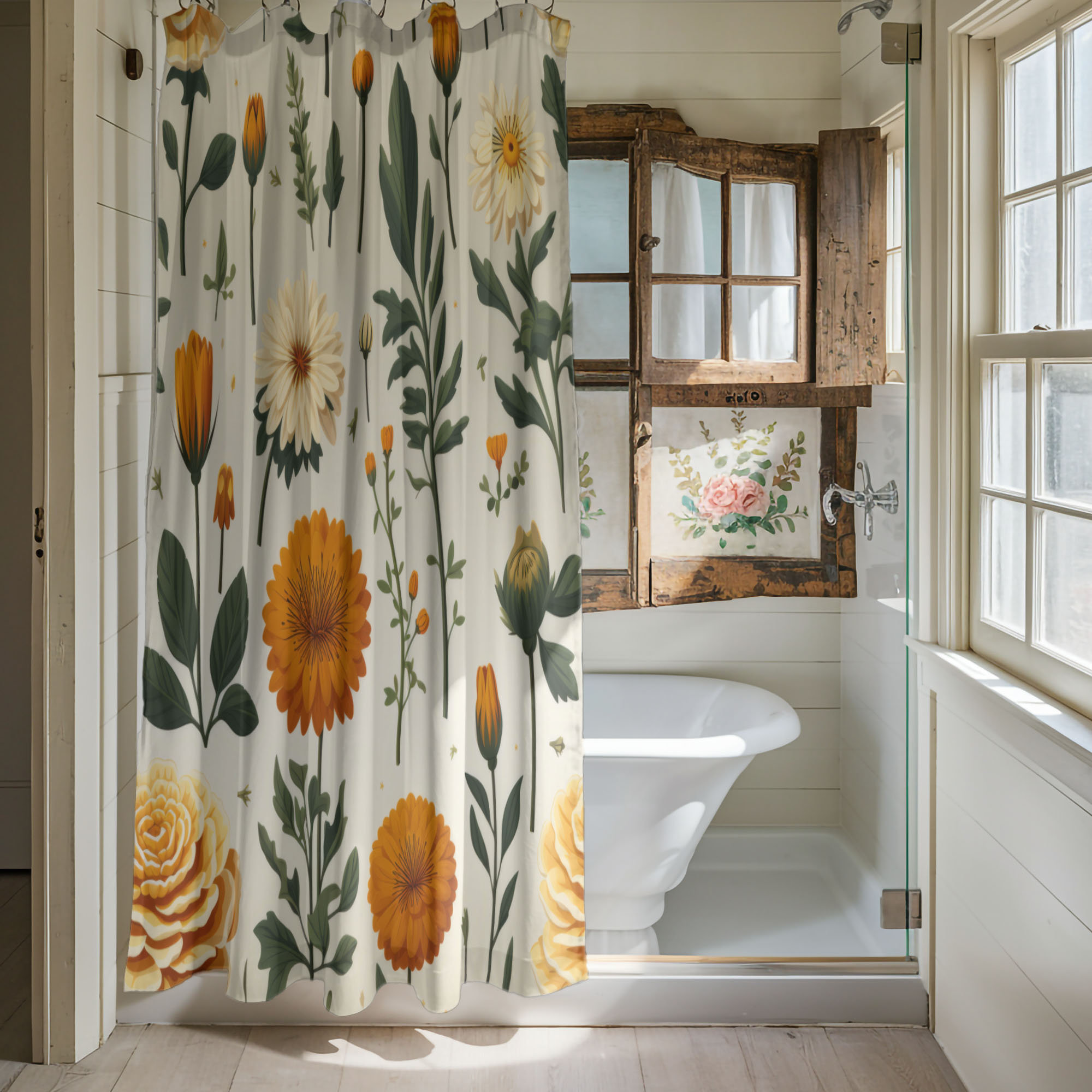 Golden Spiral Sun Shower Curtain NCU0LDH853