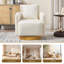 Fauteuil d'appoint pivotant en velours avec coussin-359376567