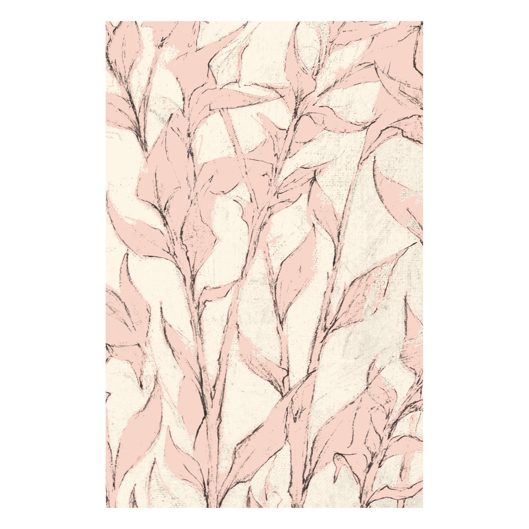 Sketchy Blush Botanical - Wrapped Canvas Painting