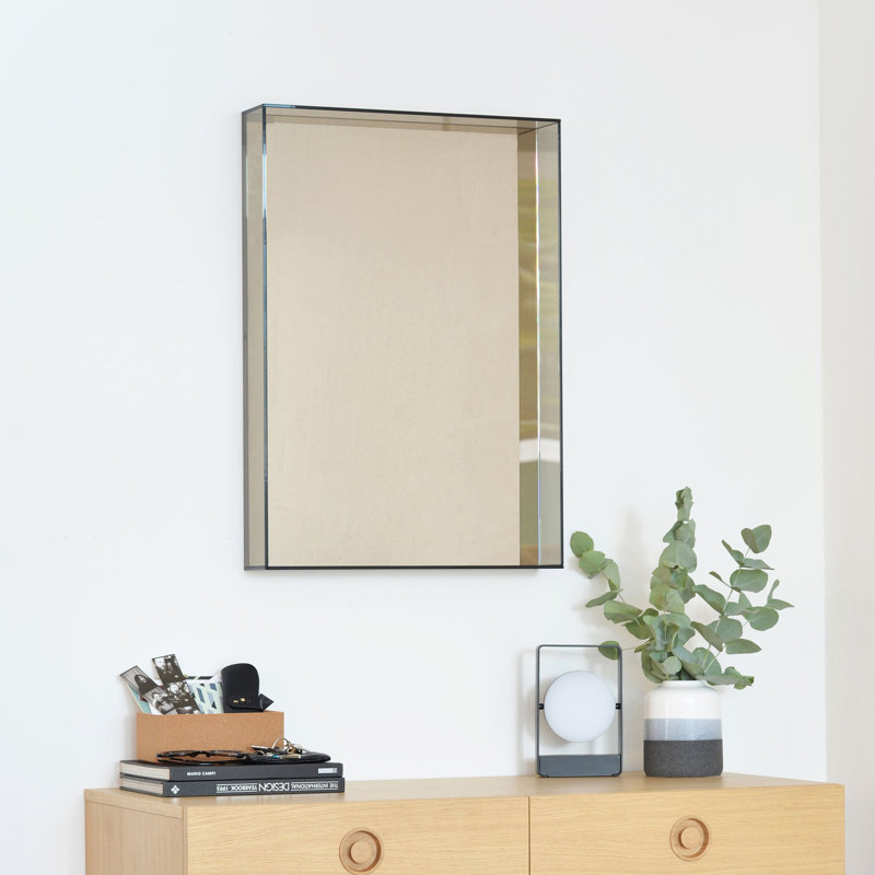 Lucent Rectangle Glass Wall Mirror, 47.24" x 15.75", Bronze