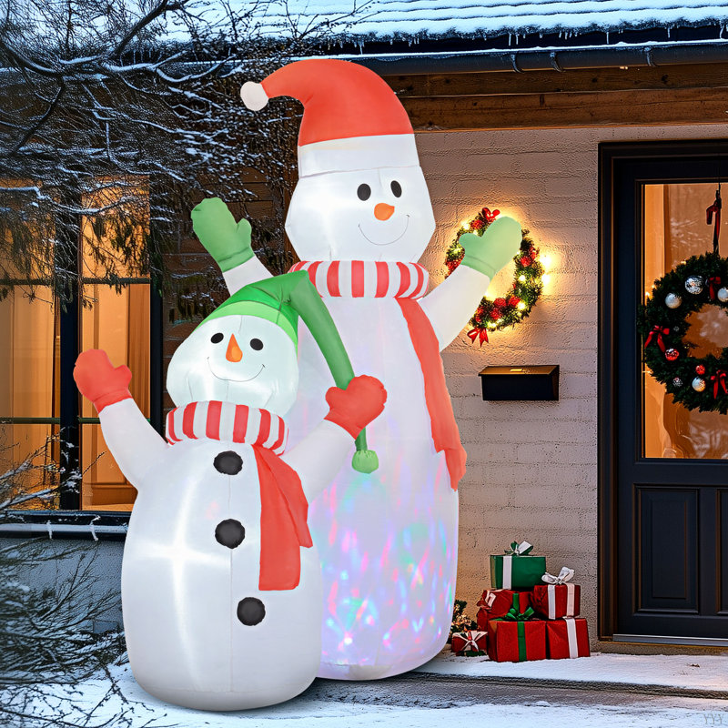 Bonhomme de neige gonflable géant de Noël de 8 pi Outsunny
