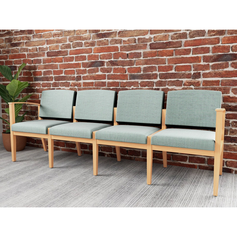 Table de bout en bois Amherst, Naturel, Chambray écume de mer
