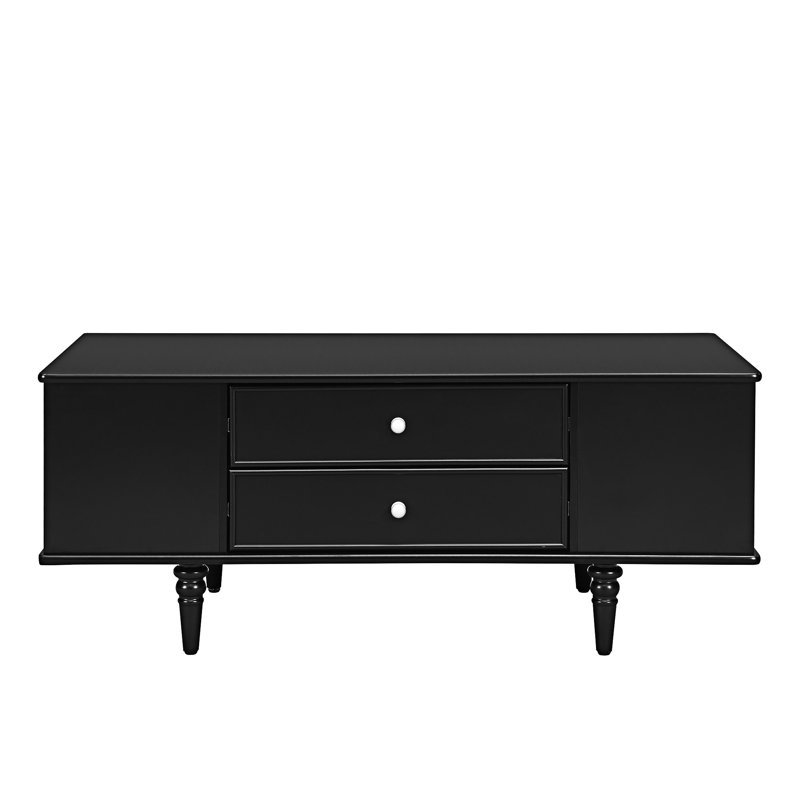 Rectangle Wood Coffee Table With Storage, Black
