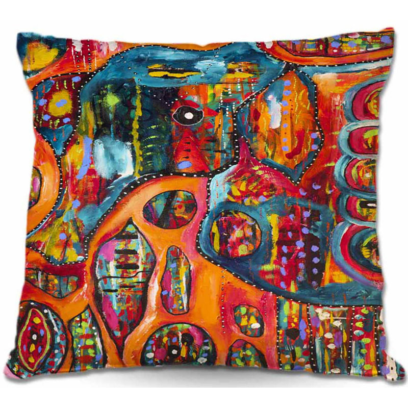  Couch Abstract Elephant Throw Pillow Cover, 16" x 16"
