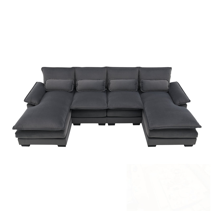 Canapé modulaire en U avec coussins de taille