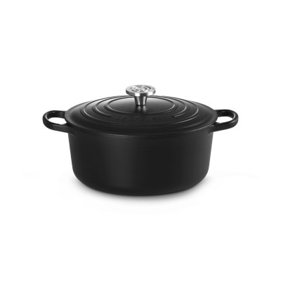 Le Creuset Enameled Cast Iron Signature Round Oven 7.25Qt - Licorice Crucible Ss Knob