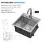 Évier de cuisine 18 po avec robinet, évier de bar encastrable 18 po x 18 po Scamall-121225640