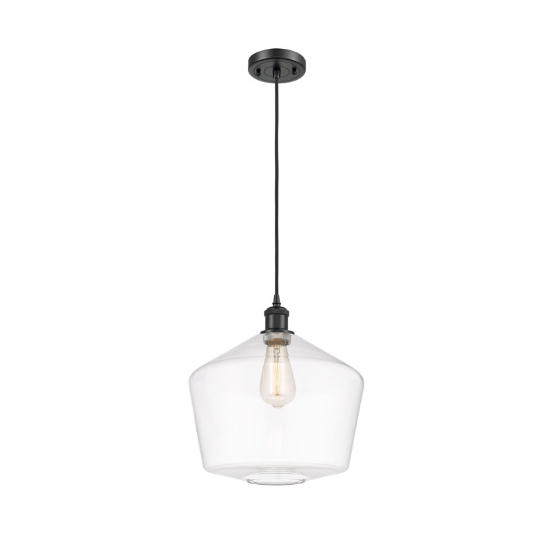 Luminaire suspendu simple à 1 lumière Gabbie, Noir mat