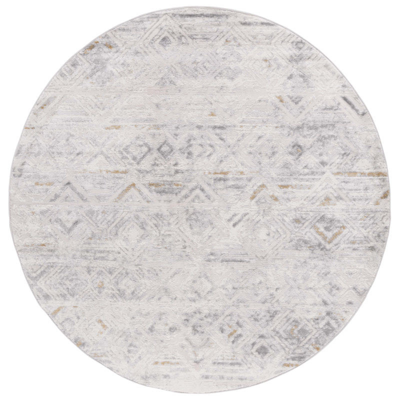 Palma Performance Geometric Rug, Round 6'7"