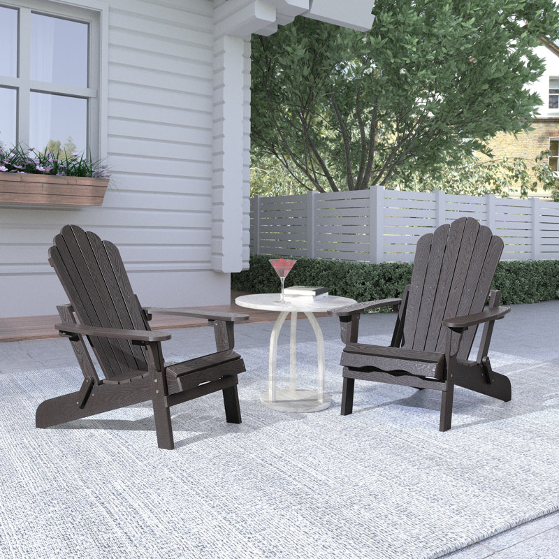 Chaise Adirondack pliante en plastique Henninger, Espresso