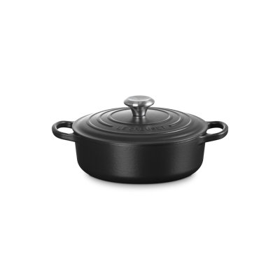 Le Creuset Enameled Cast Iron Signature Wide Round Oven, 3.5 Qt., Licorice