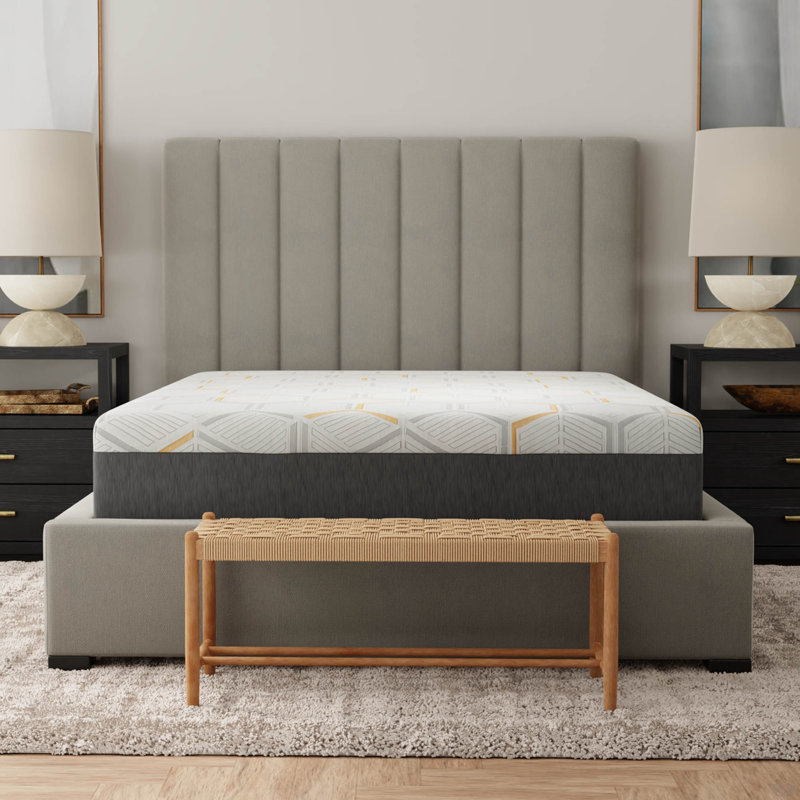Matelas en mousse viscoélastique gélifiée 12 "avec support de bord et base à grille d'aération 12"
