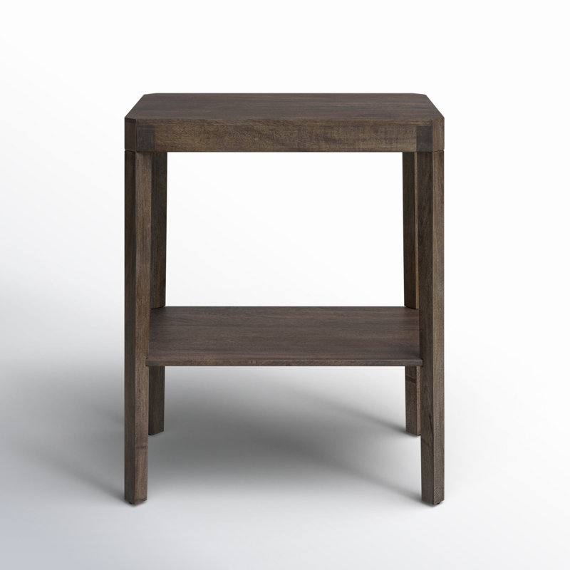 Ardentown Solid Wood End Table, Gray Wash