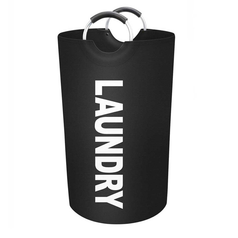 Fabric Laundry Basket with Handles, Black