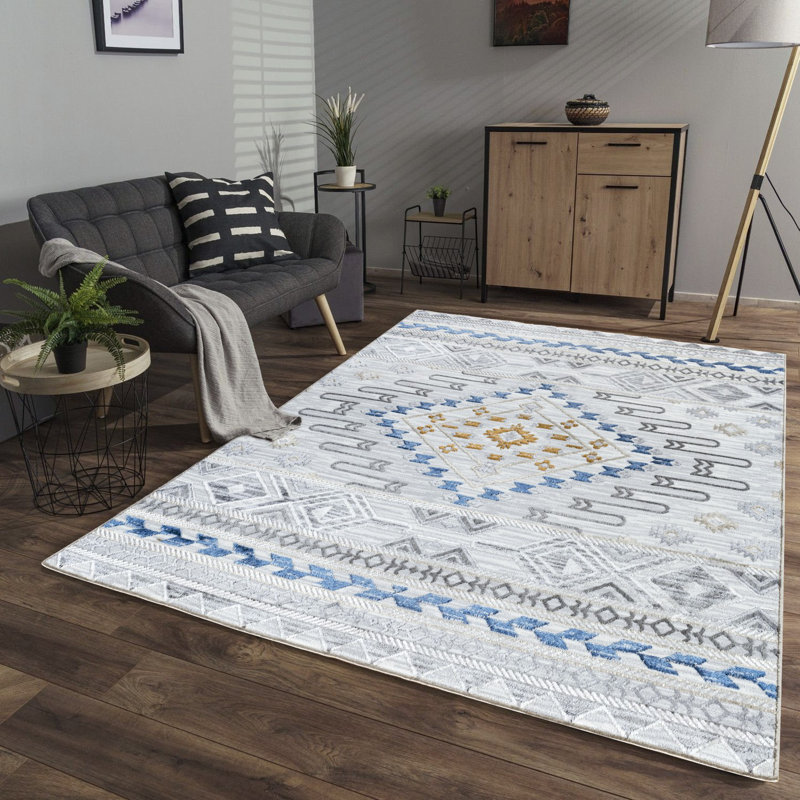 Southwest Medallion Stain-Resistant 5' x 7' Synthetic Area Rug
