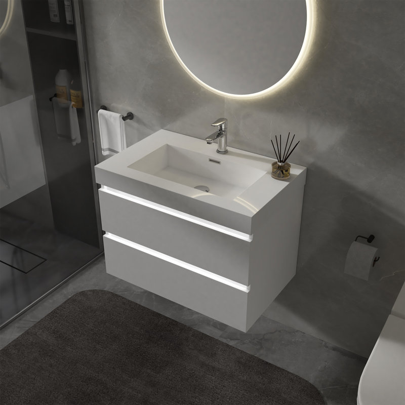 Ensemble de meuble-lavabo mural simple 24 po Urrutia