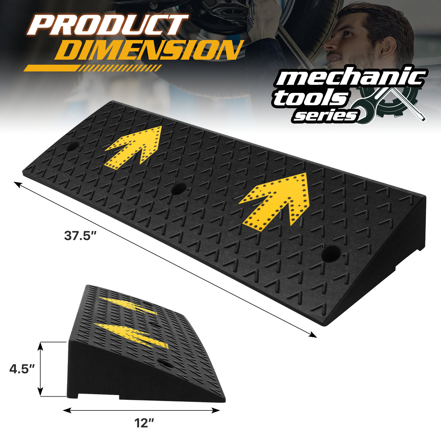 Fast Ramp Arrow Magshion Rubber Arrow Curb Ramp ? Rise Heavy-Duty Threshold Driveway ...