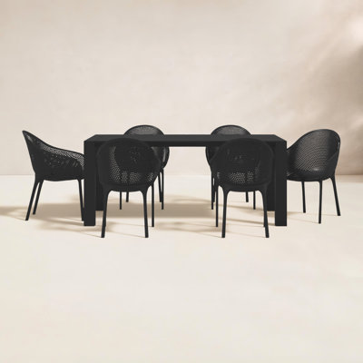 Farrah 6 - Person Patio Dining Set with Extendable Rectangular Table