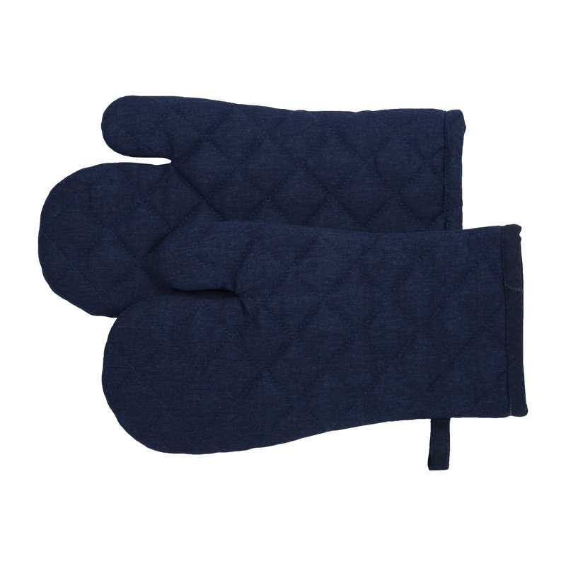 Wayfair Basics™ Taneytown Plain Oven Mitt Set, Navy Blue